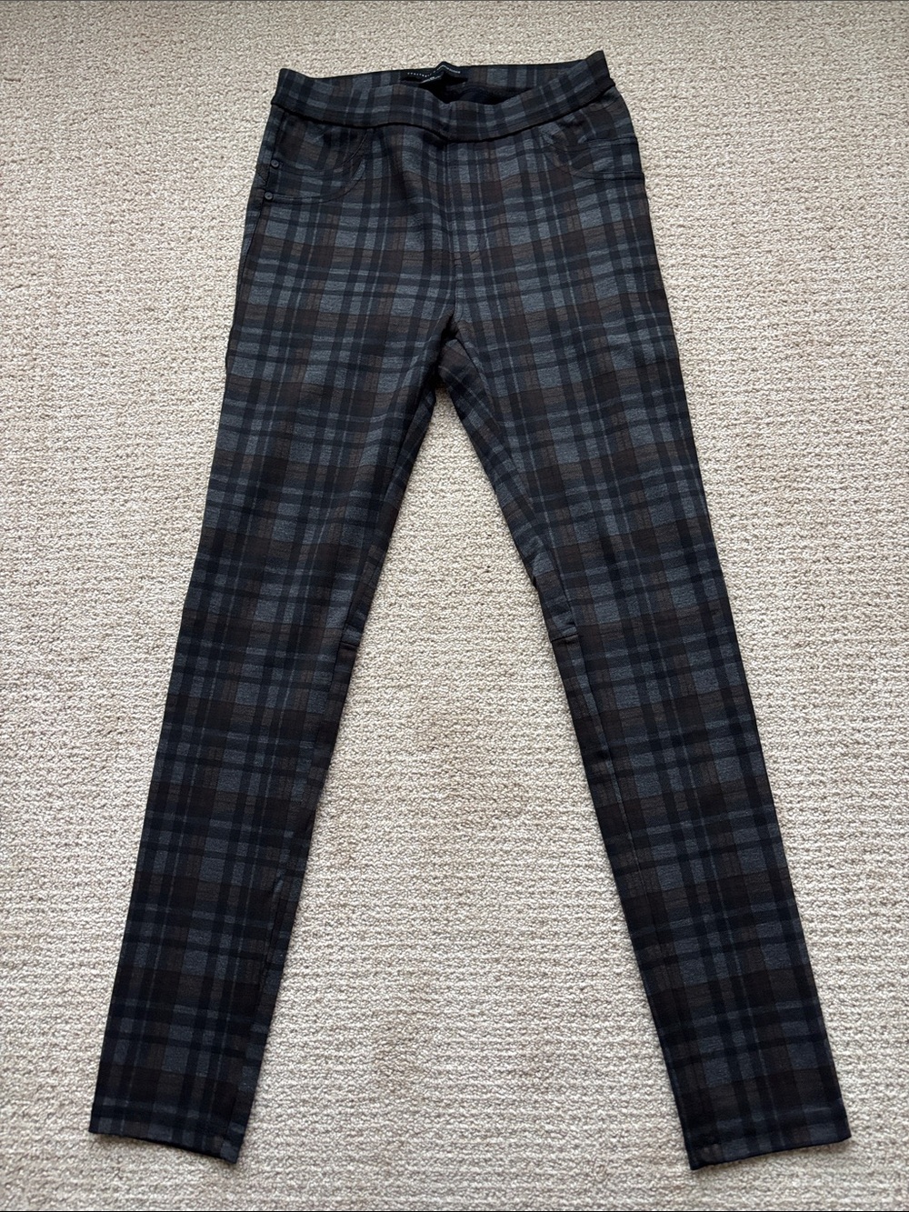 Sanctuary Plaid Skinny Pants in Black & Gray Size XS